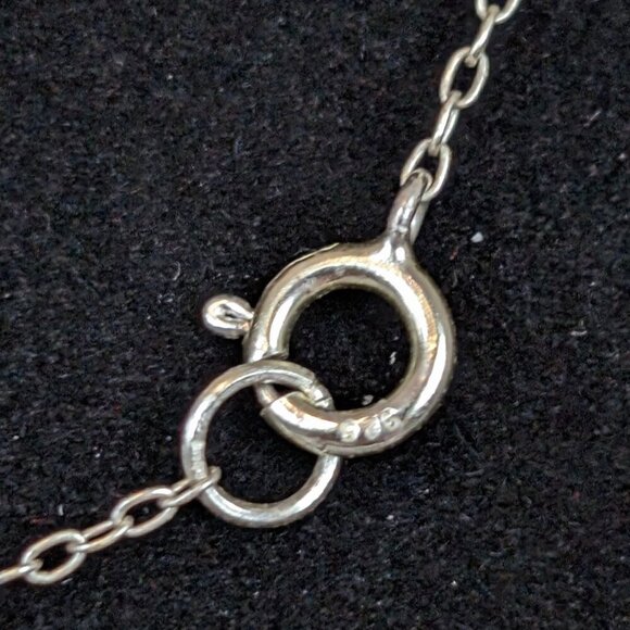 V. Dainty Sterling Silver Chain Pendant Necklace - Picture 5 of 6